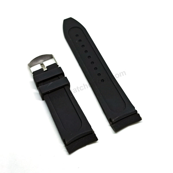 Fits/For Swiss Military Hanowa - 06-4298 Multimission - Replacement Black Rubber Silicone Watch Band Strap Belt