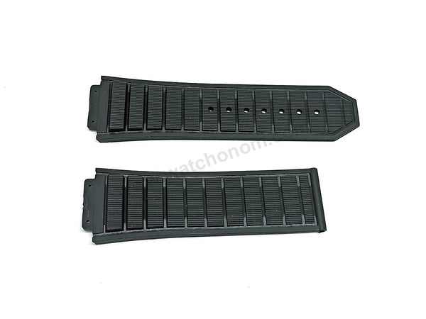 Fits/For Hublot King Power 48mm - 19mm Black High Quality Rubber Replacement Watch Band Strap Belt