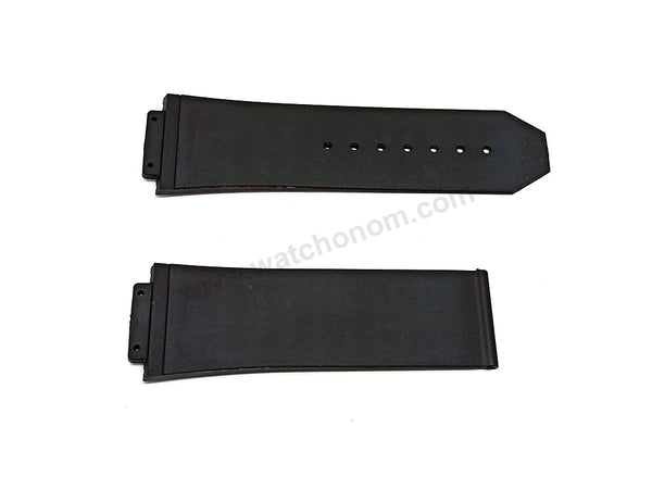 Fits/For Hublot King Power 48mm - 19mm Black High Quality Rubber Replacement Watch Band Strap Belt