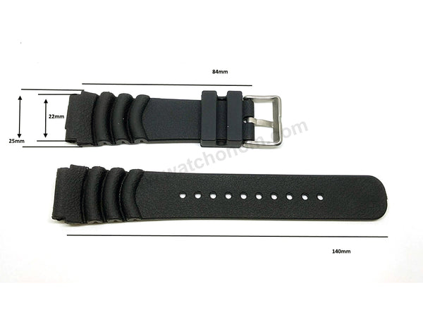 Fits/For Seiko Prospex Sea , Save The Ocean , 5 Sports - Z22 Replacement 22mm Black Rubber Watch Band Strap Belt