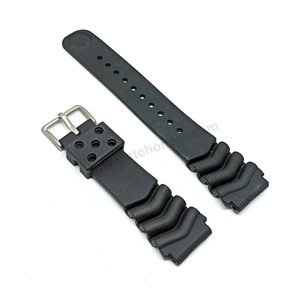 Fits/For Seiko Prospex Sea , Save The Ocean , 5 Sports - Z22 Replacement 22mm Black Rubber Watch Band Strap Belt