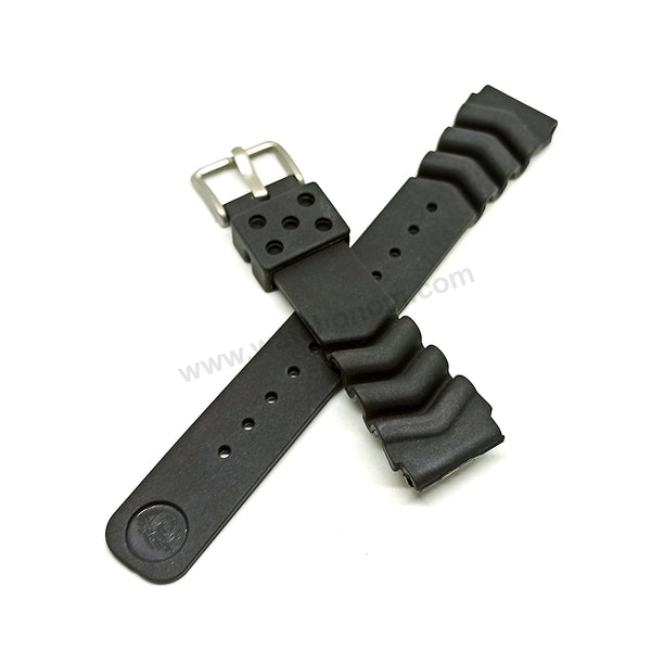 Fits/For Seiko Prospex Scuba , Solar Diving , Automatic Dive - Z20 Replacement 20mm Black Rubber Watch Band Strap Belt