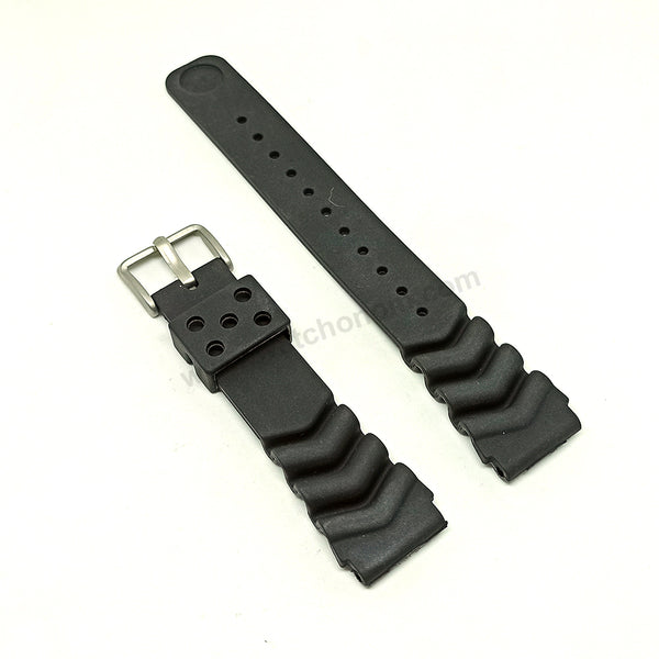 Fits/For Seiko Prospex Scuba , Solar Diving , Automatic Dive - Z20 Replacement 20mm Black Rubber Watch Band Strap Belt