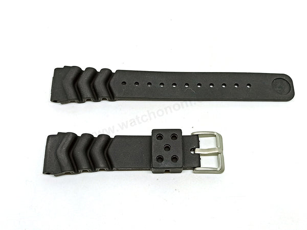 Fits/For Seiko Prospex Scuba , Solar Diving , Automatic Dive - Z20 Replacement 20mm Black Rubber Watch Band Strap Belt