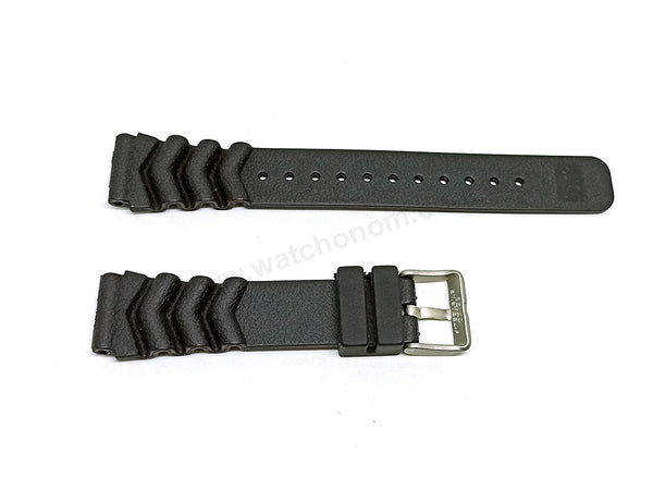 Fits/For Seiko Prospex Scuba , Solar Diving , Automatic Dive - Z20 Replacement 20mm Black Rubber Watch Band Strap Belt