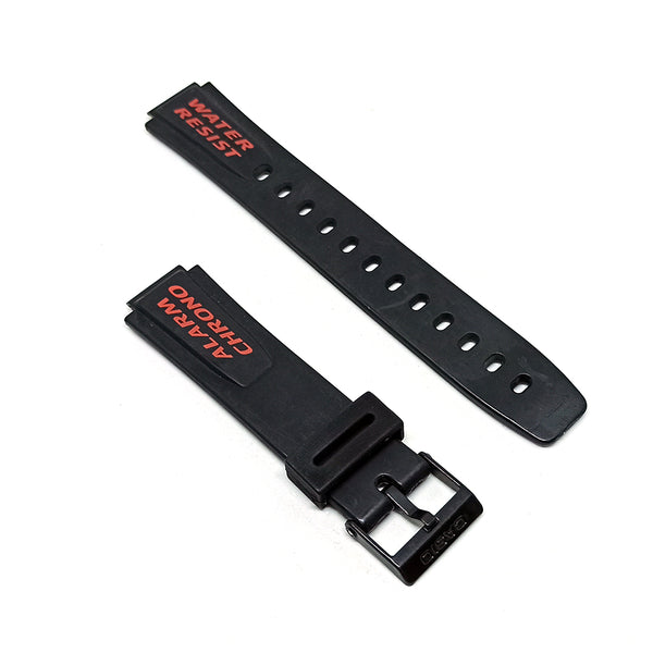 Genuine Casio W-723 for 14mm Black Rubber Replacement Authentic Red Graphics Watch Band Strap Belt