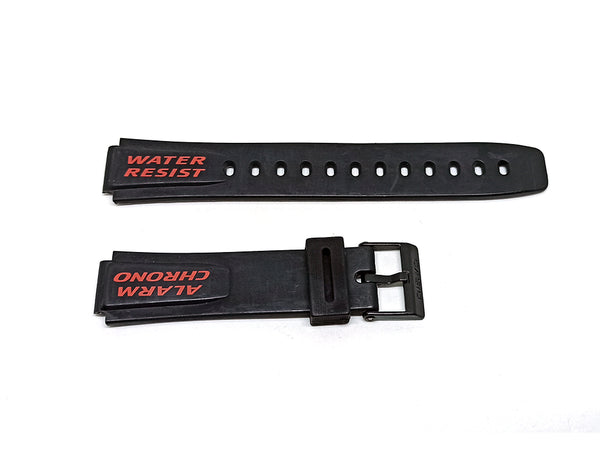 Genuine Casio W-723 for 14mm Black Rubber Replacement Authentic Red Graphics Watch Band Strap Belt