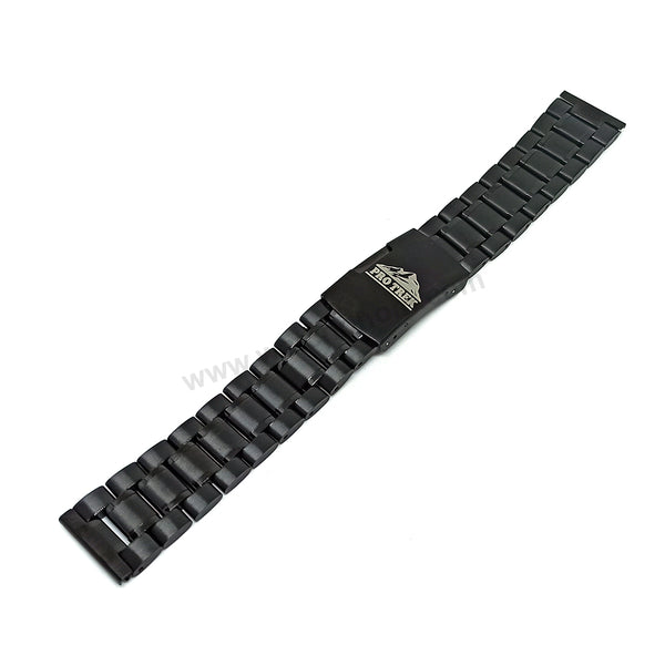 Fits/For Casio Protrek ATC-1000 , ATC-1100 , ATC-1200 , PRT-40 - Black Stainless Steel - Metal Replacement Watch Bracelet Band Strap Belt