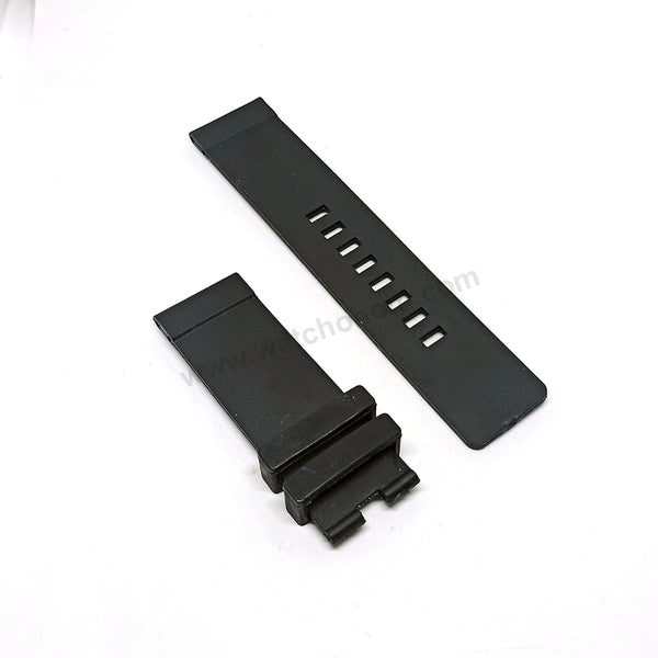 24mm Black Rubber Replacement 2 Holes Watch Band Strap Belt - Fits/For Jacob & Co Epic