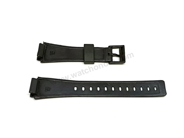 Fits/For Casio AE-20W Twin-Graph - 18mm Black Rubber Silicone Watch Band / Strap Belt