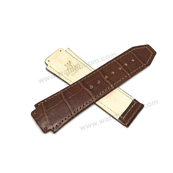 Fits/For Hublot wristwatches 48mm - 19mm Dark Brown Handmade Genuine Leather Replacement Watch Band Strap Belt