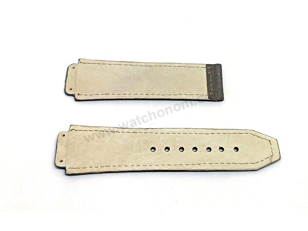 Fits/For Hublot wristwatches 48mm - 19mm Suede/Nubuck Gray Handmade Genuine Leather Replacement Watch Band Strap Belt