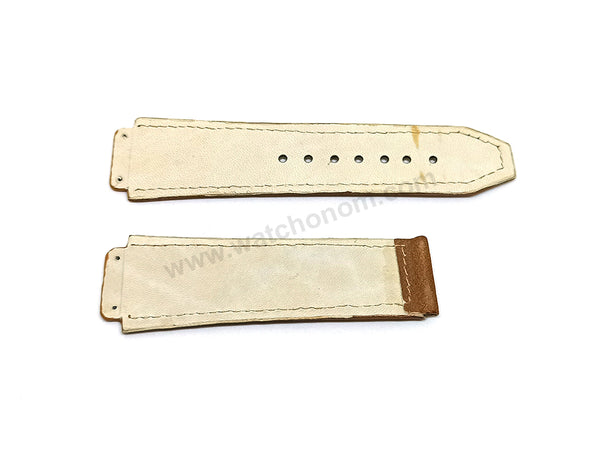 Fits/For Hublot wristwatches 48mm - 19mm Suede/Nubuck Light Brown/Tan Handmade Genuine Leather Replacement Watch Band Strap Belt