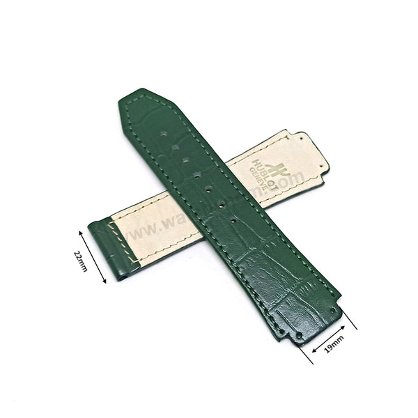 Fits/For Hublot wristwatches 48mm - 19mm British Racing Green Handmade Genuine Leather Replacement Watch Band Strap Belt