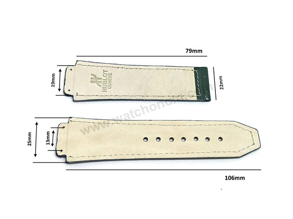 Fits/For Hublot wristwatches 48mm - 19mm British Racing Green Handmade Genuine Leather Replacement Watch Band Strap Belt