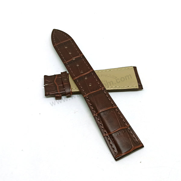 22mm Black , Brown Genuine Leather Watch Band Strap Compatible For Franck Muller