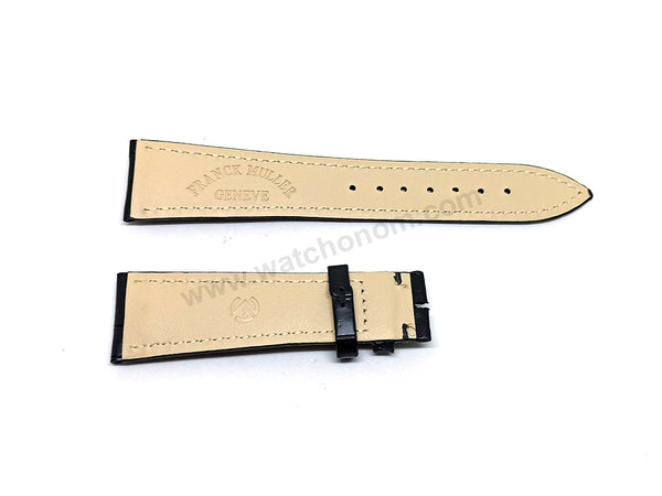 22mm Black , Brown Genuine Leather Watch Band Strap Compatible For Franck Muller