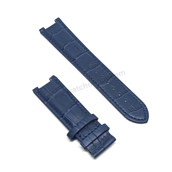 Fits/For Guess Collection GC - Sport Chic SE-1  - 43004G1 , I43004G1 - Replacement Navy Blue Leather Watch Band Belt Strap