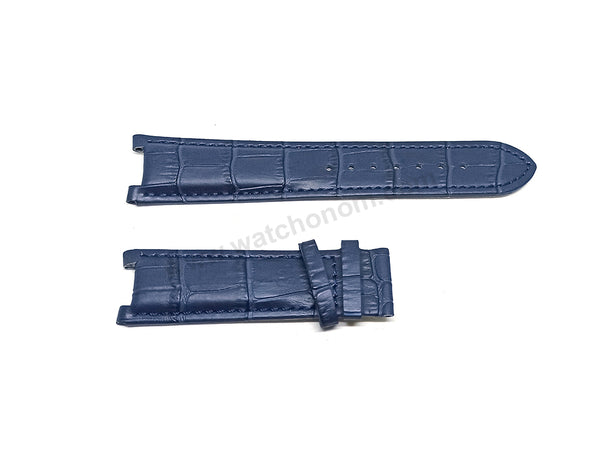 Fits/For Guess Collection GC - Sport Chic SE-1  - 43004G1 , I43004G1 - Replacement Navy Blue Leather Watch Band Belt Strap