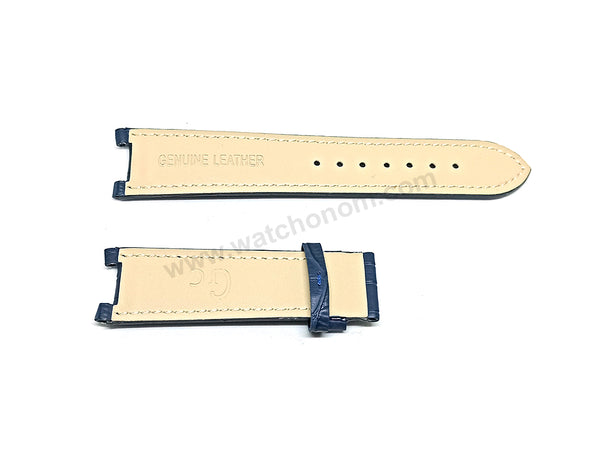 Fits/For Guess Collection GC - Sport Chic SE-1  - 43004G1 , I43004G1 - Replacement Navy Blue Leather Watch Band Belt Strap