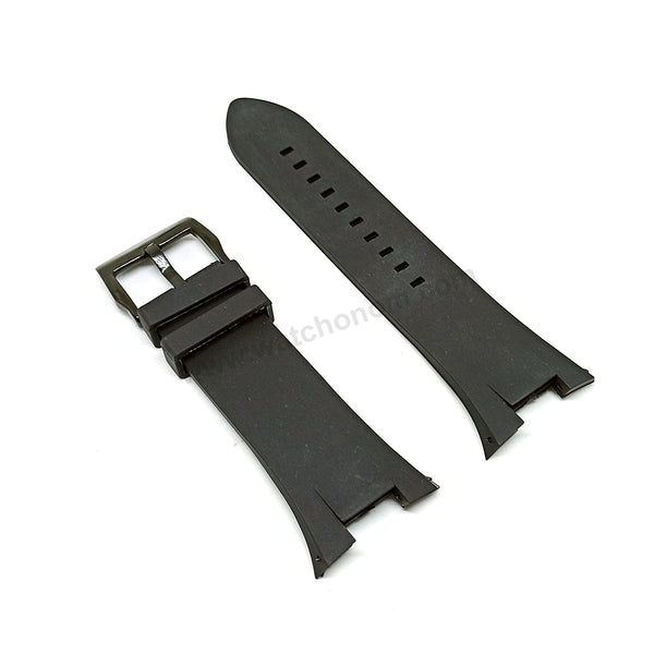 Armani Exchange AX1110 , AX1112 , AX1113 , AX1114 , AX1106 - Fits with 31mm Black Rubber Silicone Replacement Watch Band Strap