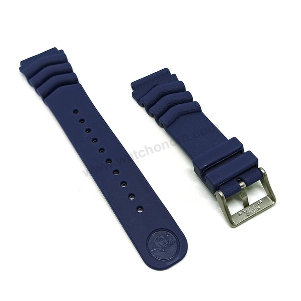 Fits/For Seiko Prospex Sea , Save The Ocean , 5 Sports - Z22 Replacement 22mm Navy Blue Rubber Watch Band Strap Belt