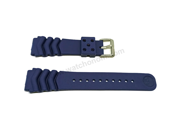 Fits/For Seiko Prospex Sea , Save The Ocean , 5 Sports - Z22 Replacement 22mm Navy Blue Rubber Watch Band Strap Belt