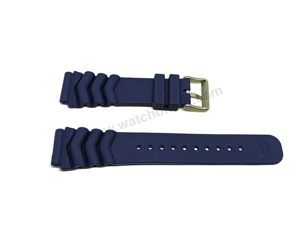 Fits/For Seiko Prospex Sea , Save The Ocean , 5 Sports - Z22 Replacement 22mm Navy Blue Rubber Watch Band Strap Belt