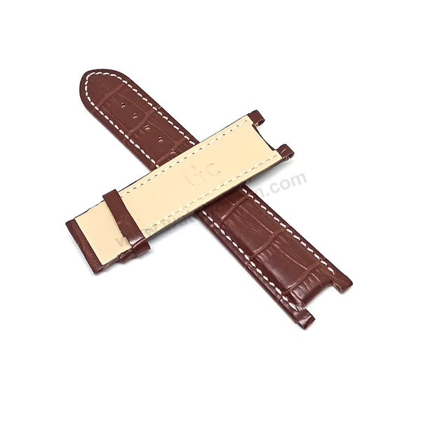 Fits/For Guess Collection GC-3 Sports X10001G1S, X72026G1S , X72001G1S - Replacement Brown Bright Leather Watch Band Belt Strap