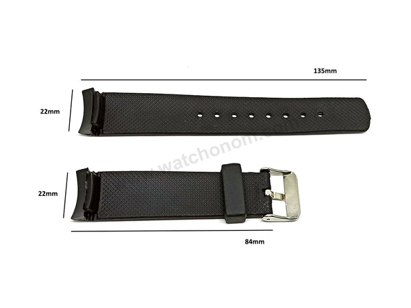 Fits/for Nautica A14556G A31506G A13011G  22mm Black Rubber Watch Band Strap