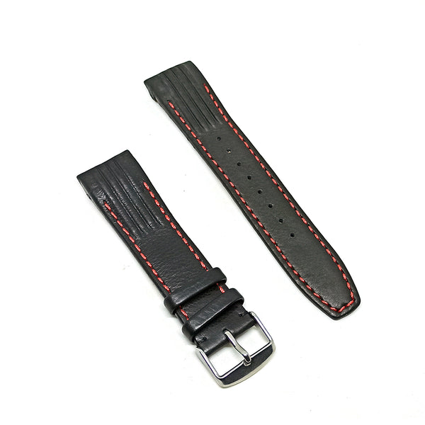 Fits/For Scuderia Ferrari Paddock 00293 , 05358 , 15852 , 25929 - 22mm Black Leather Replacement Watch Band Strap Belt