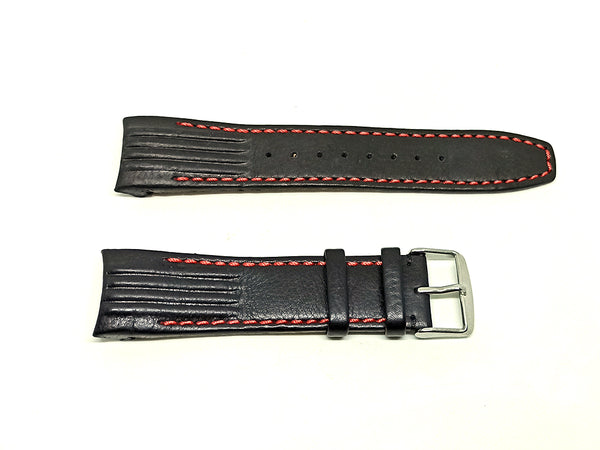 Fits/For Scuderia Ferrari Paddock 00293 , 05358 , 15852 , 25929 - 22mm Black Leather Replacement Watch Band Strap Belt