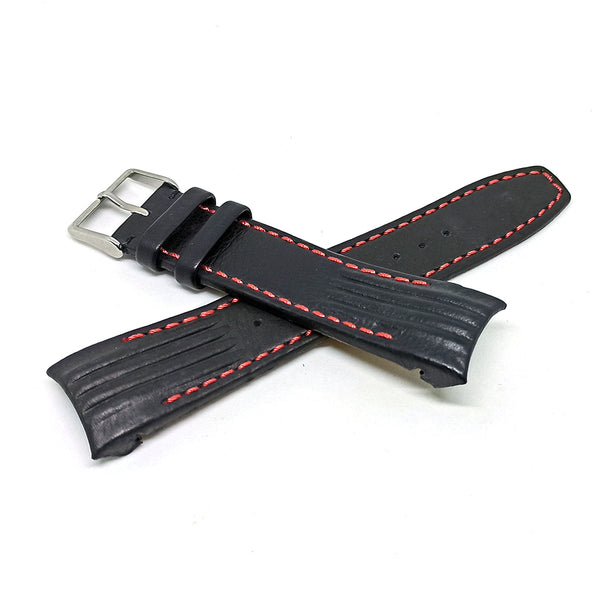 Fits/For Scuderia Ferrari Paddock 00293 , 05358 , 15852 , 25929 - 22mm Black Leather Replacement Watch Band Strap Belt