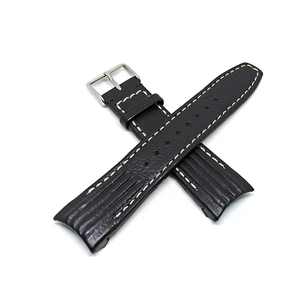 Fits/For Scuderia Ferrari Paddock 00293 , 05358 , 15852 , 25929 - 22mm Black Leather Replacement Watch Band Strap Belt