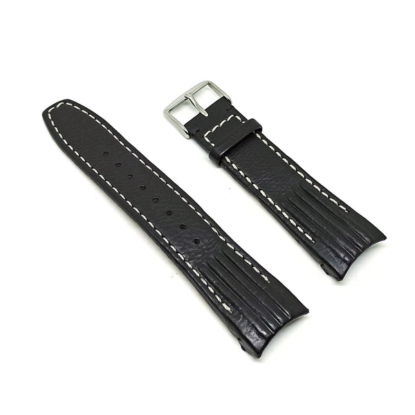 Fits/For Scuderia Ferrari Paddock 00293 , 05358 , 15852 , 25929 - 22mm Black Leather Replacement Watch Band Strap Belt