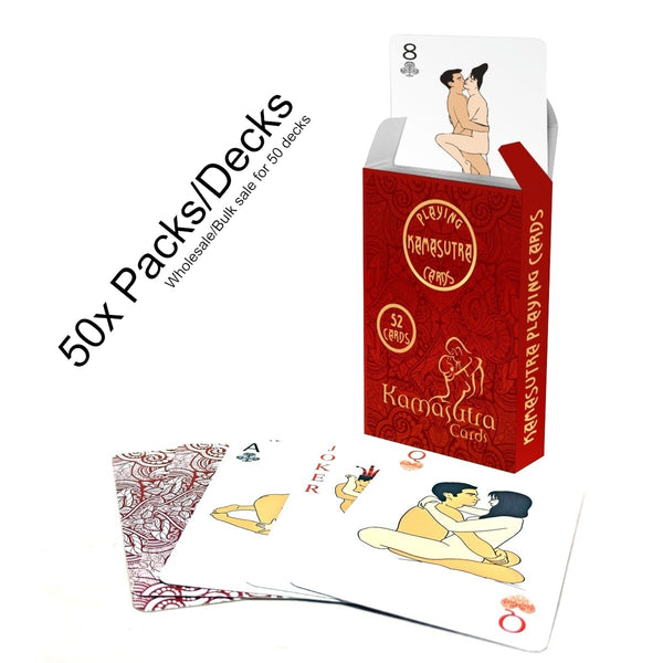 50x Packs/Decks - Wholesale - Kamasutra - Sex Positions Printed Playing Cards ArtBack- 54 Diffrerent Positions Deck