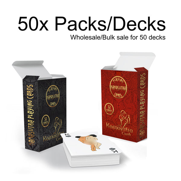 50x Packs/Decks - Wholesale - Kamasutra - Sex Positions Printed Playing Cards ArtBack- 54 Diffrerent Positions Deck