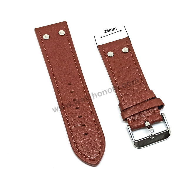 Fits For Luminox 1879 1920 1921 1925 1927 26mm Brown Rivet Genuine L watchonom