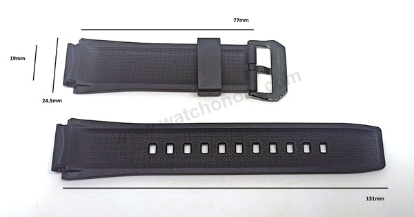 Genuine Casio Edifice EFR-515PB - 19mm Black Rubber Silicone Replacement Watch Band Strap Belt