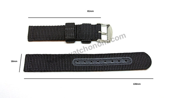 Seiko 5 - 7S26-02J0 - SNK809K2 , SNK817K1 , SNKN33K1 Fits with 18mm Black Nylon Knit Replacement Watch Band Strap