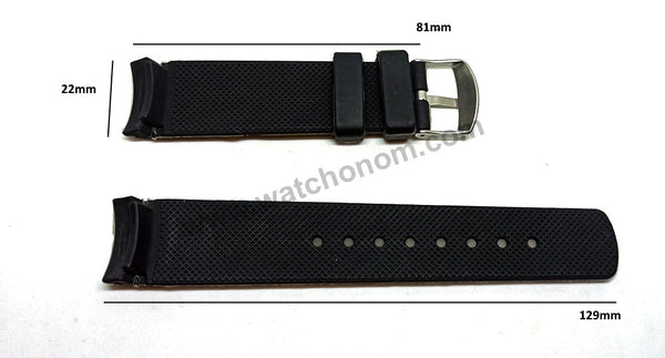 Compatible Fits/For Nautica N15614 , NAI3513G , NAI3514G , NAI3516G , NAI3517G- 22mm Black Rubber Silicone Replacement Watch Band Strap Belt