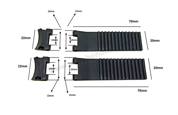 Fits/For Ulysse Nardin Maxi Marine Diver 263 - 22mm Black Rubber Replacement Watch Band Strap Belt