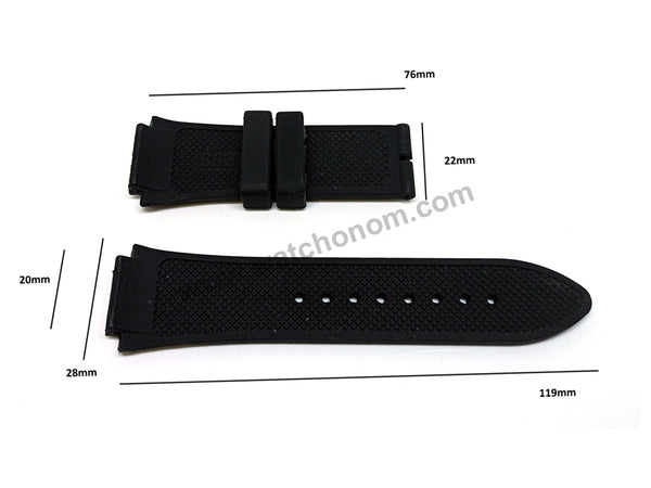 Fits/For Guess Collection GC W0674G6 , W0674G3 , W0674G8 - 20mm Black Rubber Silicone Replacement Watch Band Strap