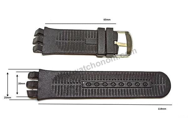 Fits/For Swatch Irony New Big YTS400 , YTS401 , YTS402 , YTS403 , YTS409 , YTS713 , YTB400 - 20mm Black Silicone Rubber  Replacement Watch Strap Band Belt