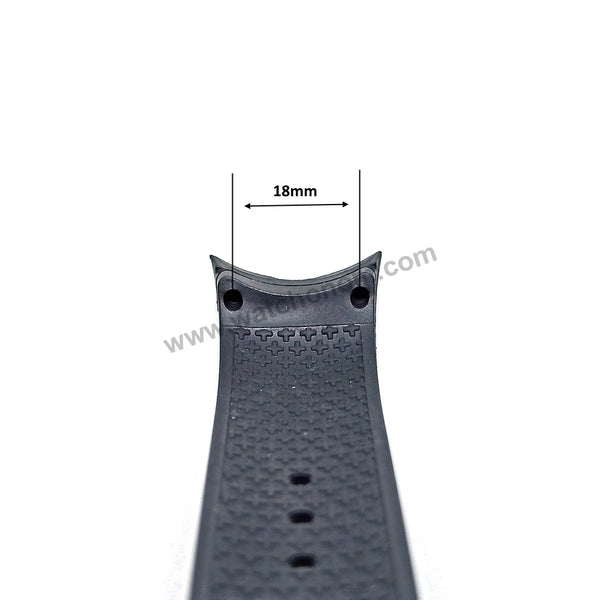 Fits/For Swiss Military Hanowa - 06-4126 - 28mm Black Rubber Silicone Replacement Watch Band Strap