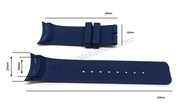 27mm Blue Rubber Silicone Replacement Watch Band Strap Compatible with Nautica N13525G , A13525G , N14665G , A14665G , N16535G , A16535G