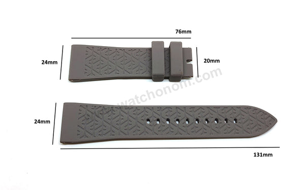 Fits/For Emporio Armani AR4238 , AR0336 - 24mm Gray Rubber Silicone Replacement Watch Band Strap Belt