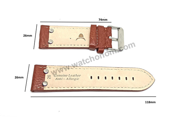 Fits/For Luminox 1879 1920 1921 1925 1927 - 26mm Brown Rivet Genuine Leather Replacement Watch Band Strap Attention: Item is unbranded.
