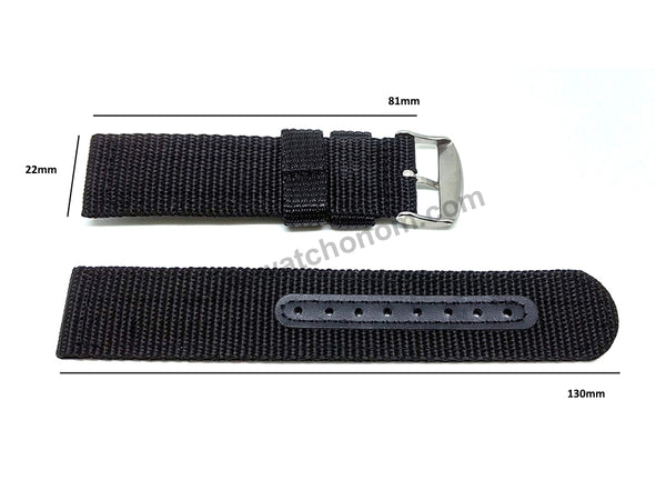 Seiko 5 - 7T94-0BL0 - SNN231P2 -  Fits with 22mm Black Nylon Knit Replacement Watch Band Strap