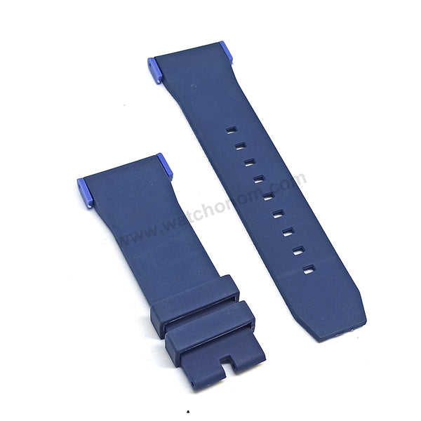 Fits/ For Puma Ultrasize PU103461005 , PU103461021 , PU103911009 , PU103981006  - 28mm Blue Rubber Replacement Watch Band Strap (with blue lug parts)